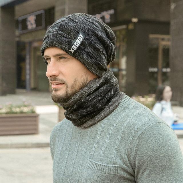 Winter Scarf Hat Set Outdoor Sport Warm Beanies Hat For Men Knitted Hats Bandana Hiking Camping Kid Neck Warmer Cap Neck Gaiter Winter Knitted Beanie Scarf Men Hat Neck Warmer Gaiter Face Cover Winter Beanie Hat Scarf Set Fleece Lined Skull Cap Winter Hat Stevvex