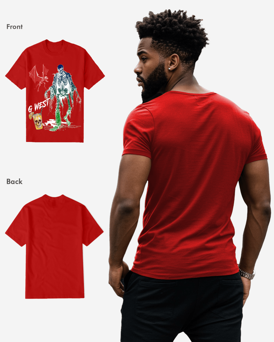 G West Mens Regular Fit Bat Buddy Front Graphic T Shirt G West
