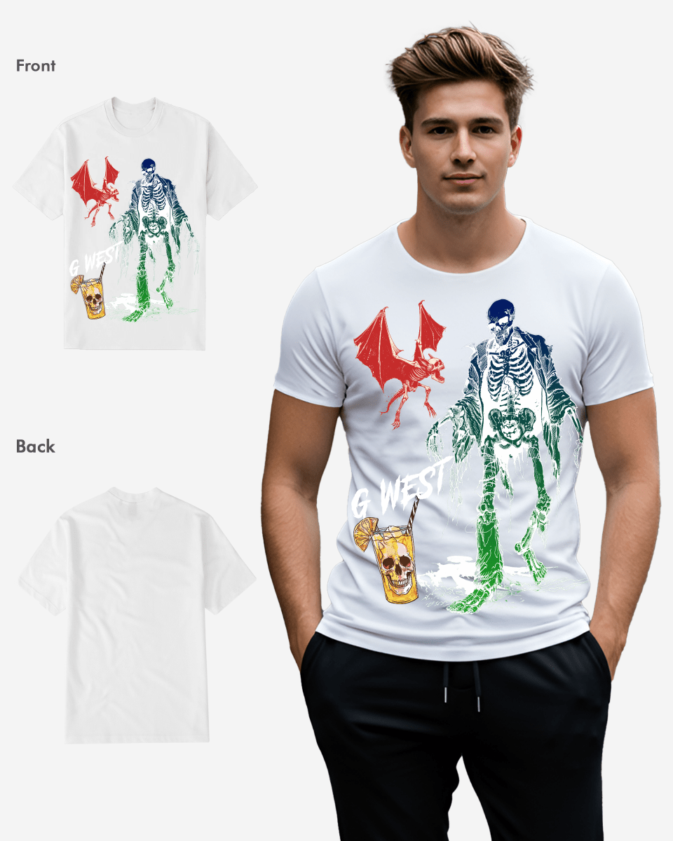 G West Mens Regular Fit Bat Buddy Front Graphic T Shirt G West
