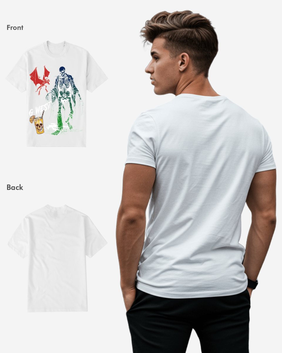 G West Mens Regular Fit Bat Buddy Front Graphic T Shirt G West