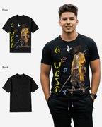 G West Regular Fit Black Samurai Front Graphic T Shirt : Gwpbast5056 - 3 Colors G West