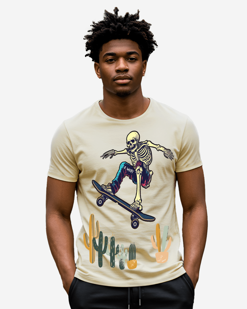 G West Mens Regular Fit Cactus Skate Front Graphic T Shirt G West