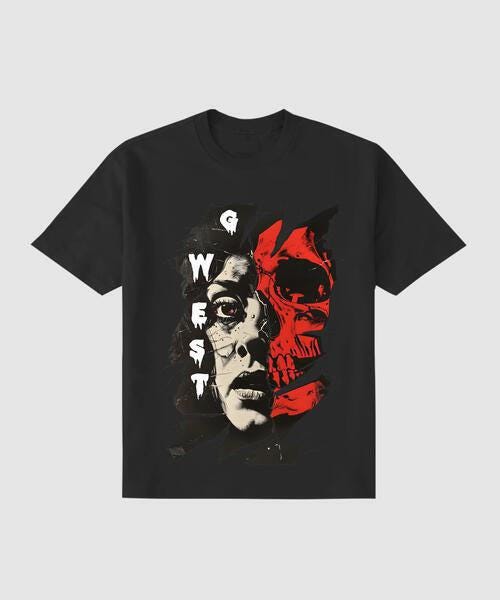 G West Mens Regular Fit Inside Out Front Graphic T Shirt G West