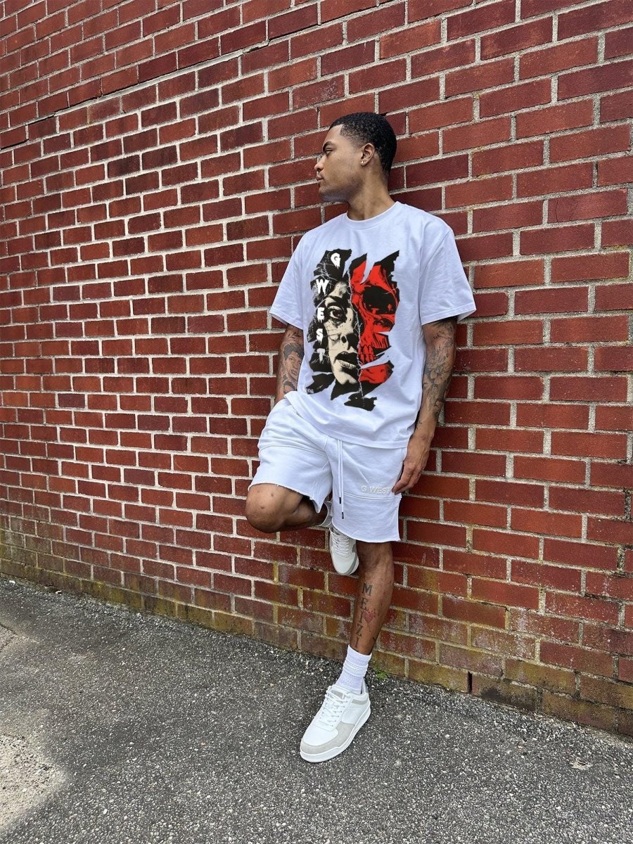 G West Mens Regular Fit Inside Out Front Graphic T Shirt G West