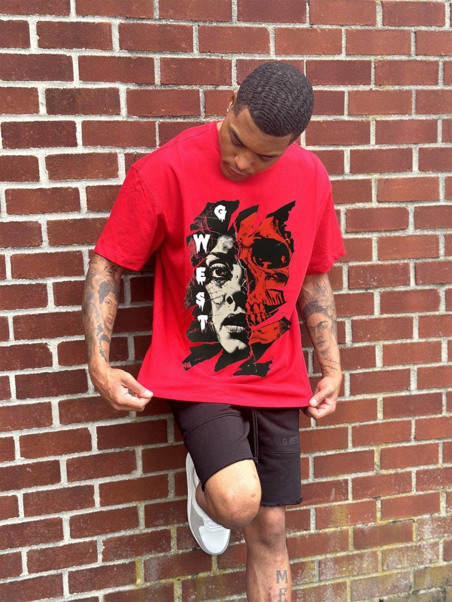 G West Mens Regular Fit Inside Out Front Graphic T Shirt G West