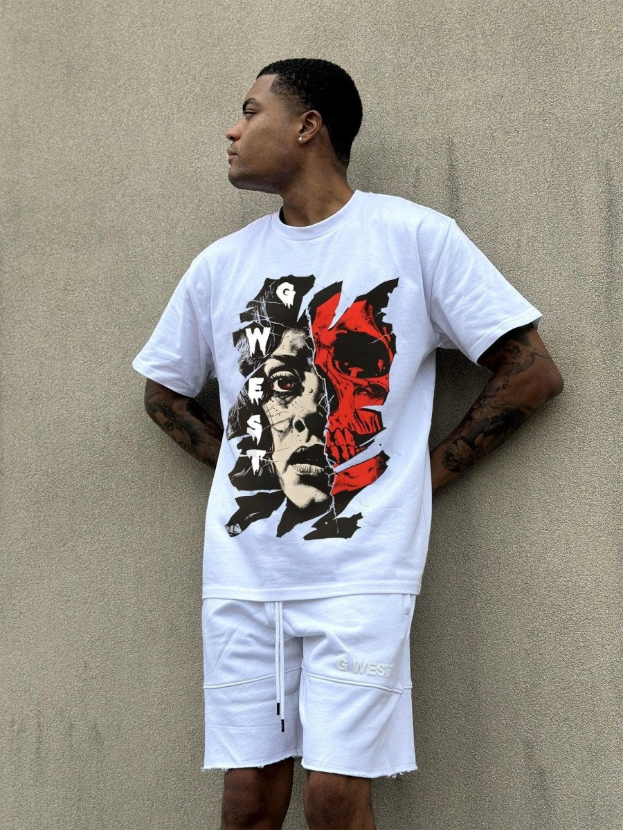 G West Mens Regular Fit Inside Out Front Graphic T Shirt G West