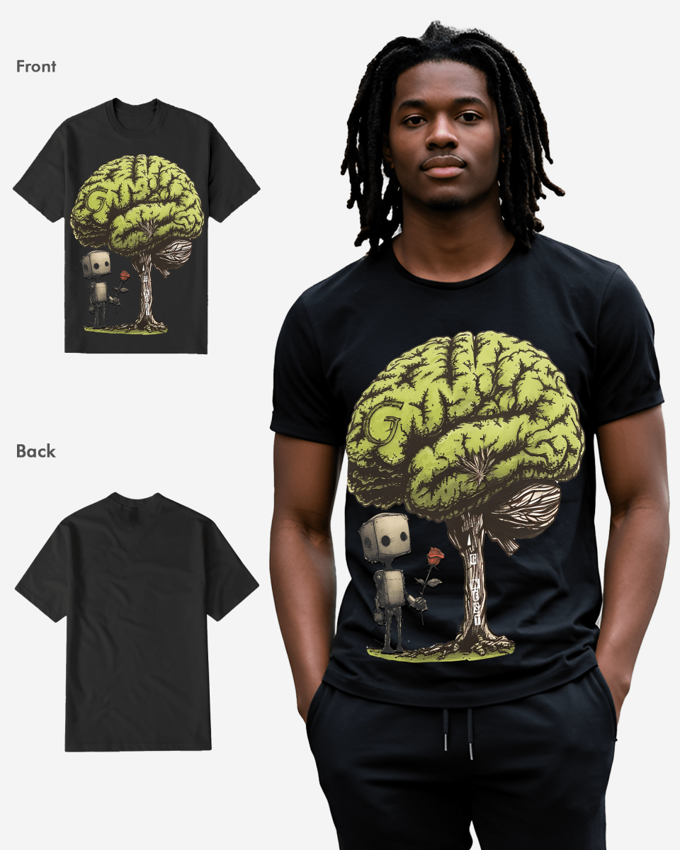G West Regular Fit T Brain Front Graphic T Shirt Mens G West