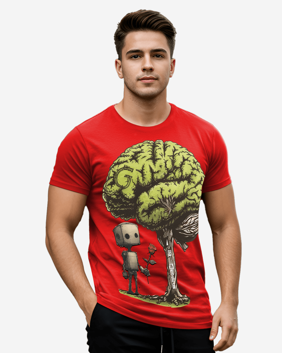 G West Regular Fit T Brain Front Graphic T Shirt Mens G West
