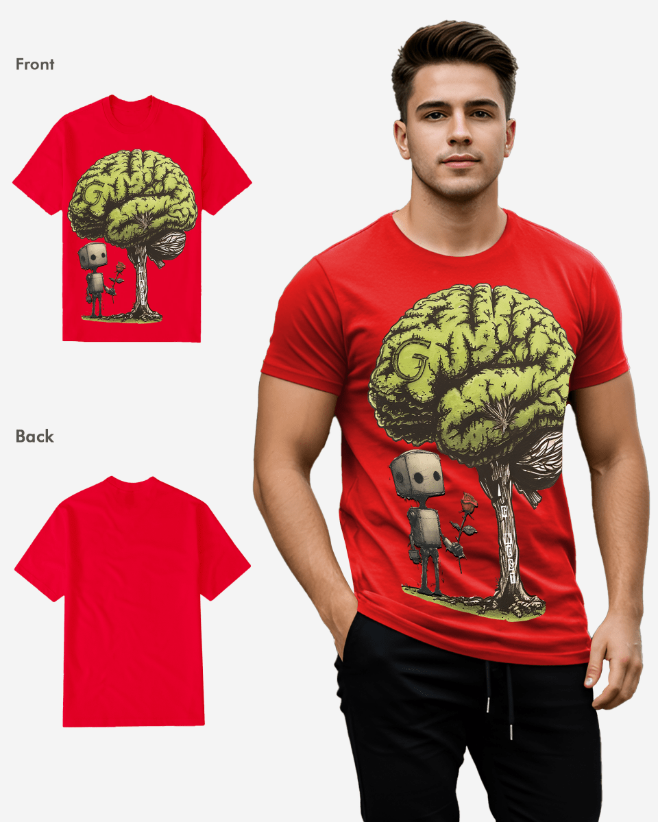 G West Regular Fit T Brain Front Graphic T Shirt Mens G West