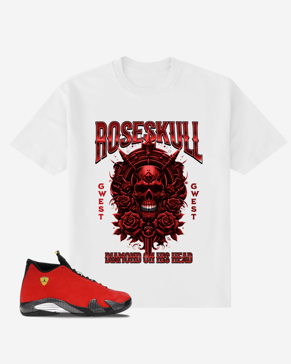 G West Rose-Skull Oversized T-Shirt Mens G West