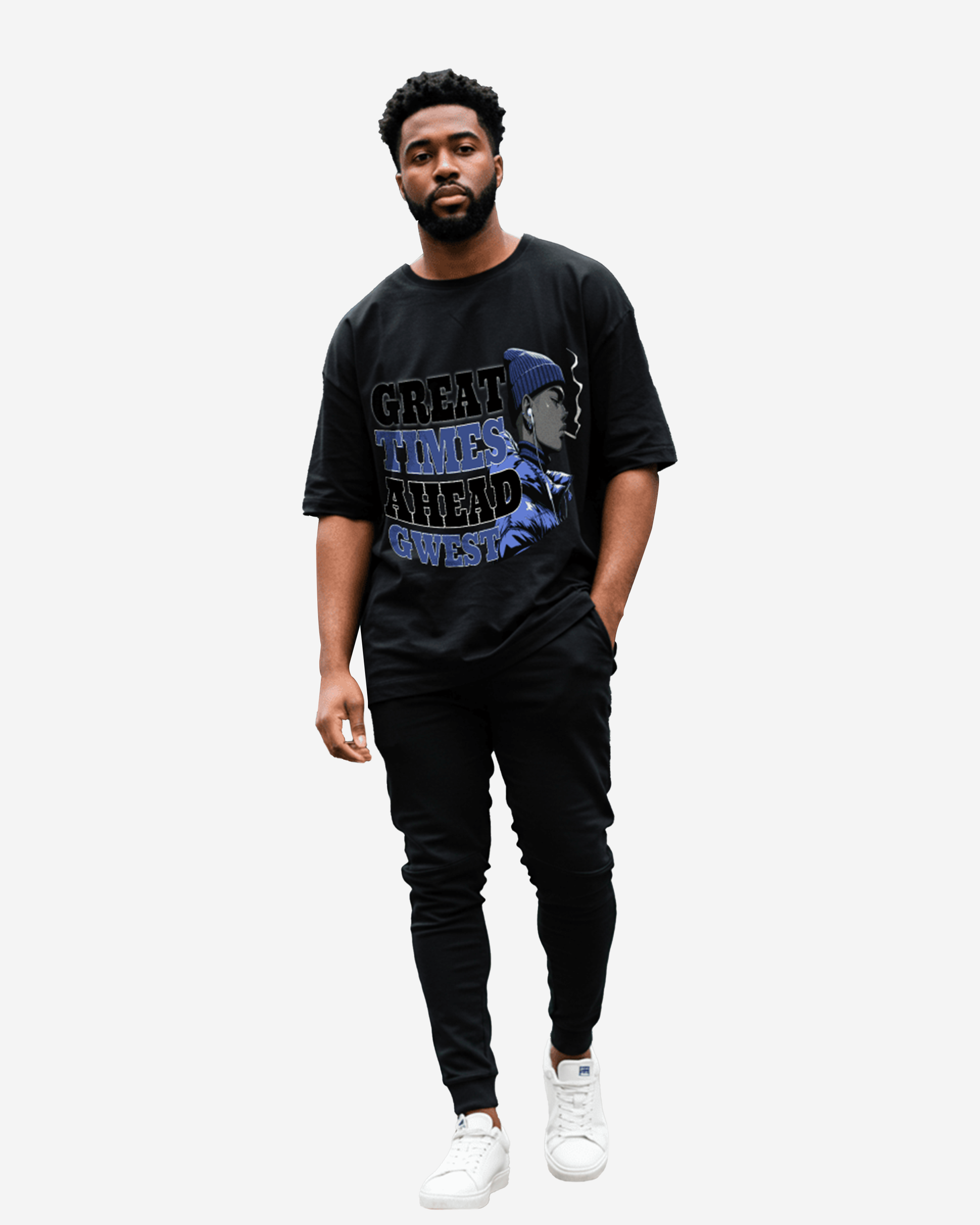 Camiseta extragrande para hombre G West Great Times Ahead