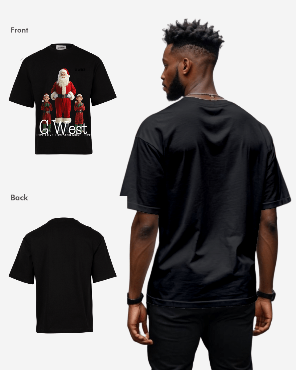 G West Santa & His Elves Oversized T-Shirt Mens G West