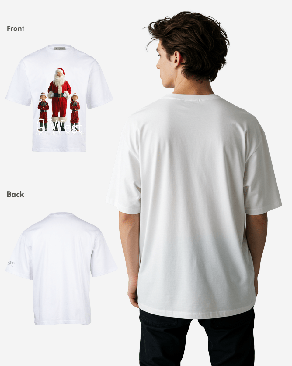 G West Santa & His Elves Oversized T-Shirt Mens G West