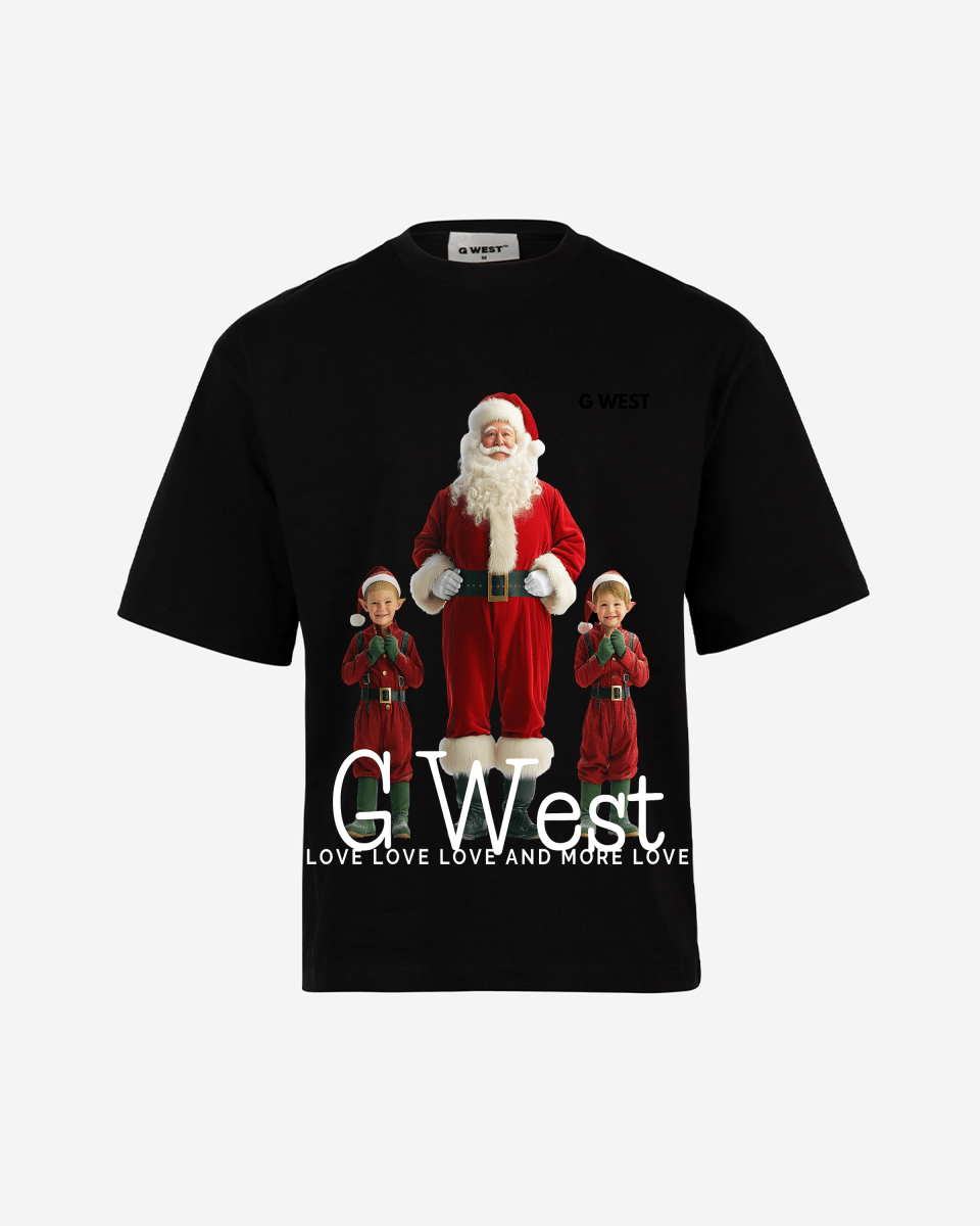 G West Santa & His Elves Oversized T-Shirt Mens G West