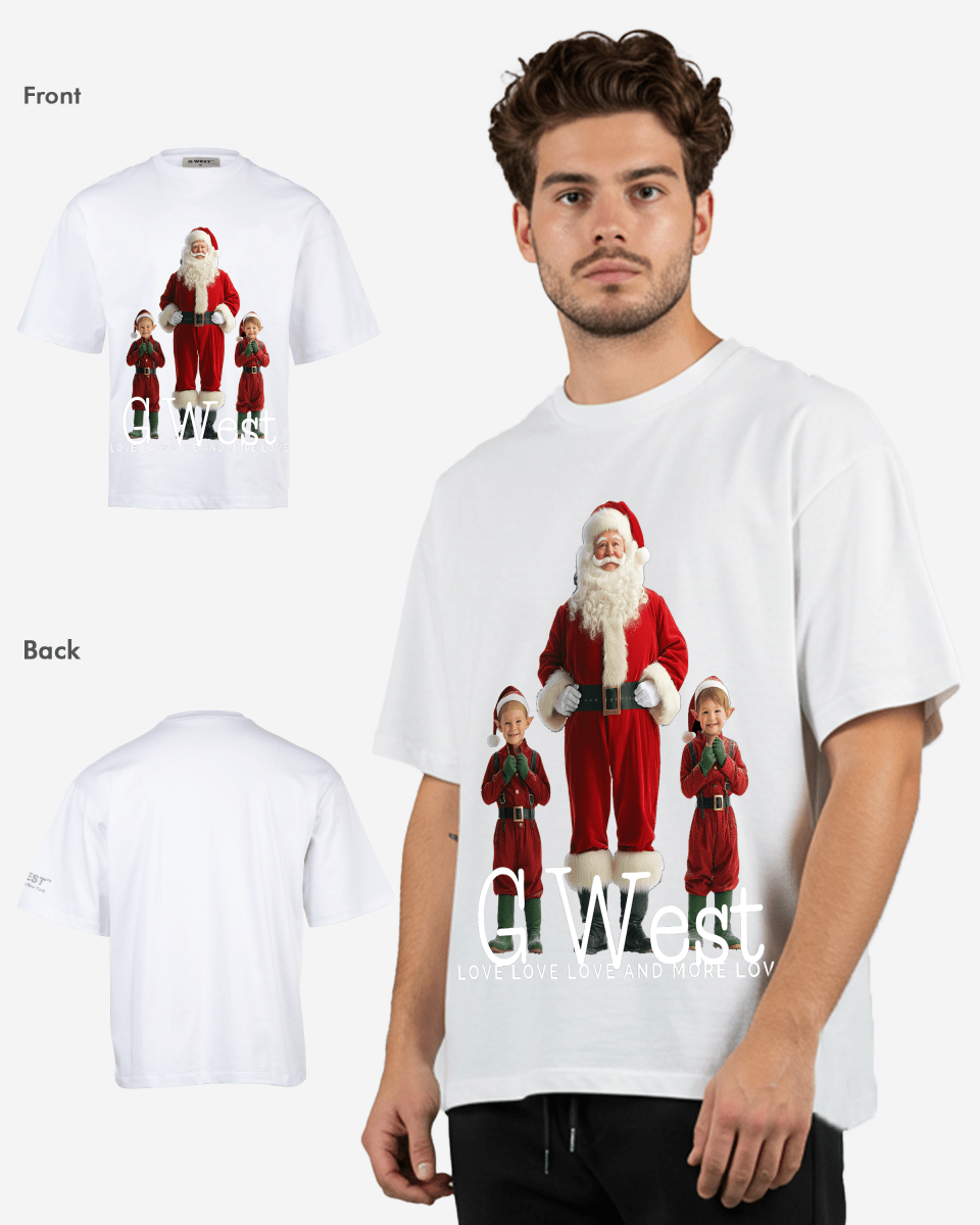 G West Santa & His Elves Oversized T-Shirt Mens G West