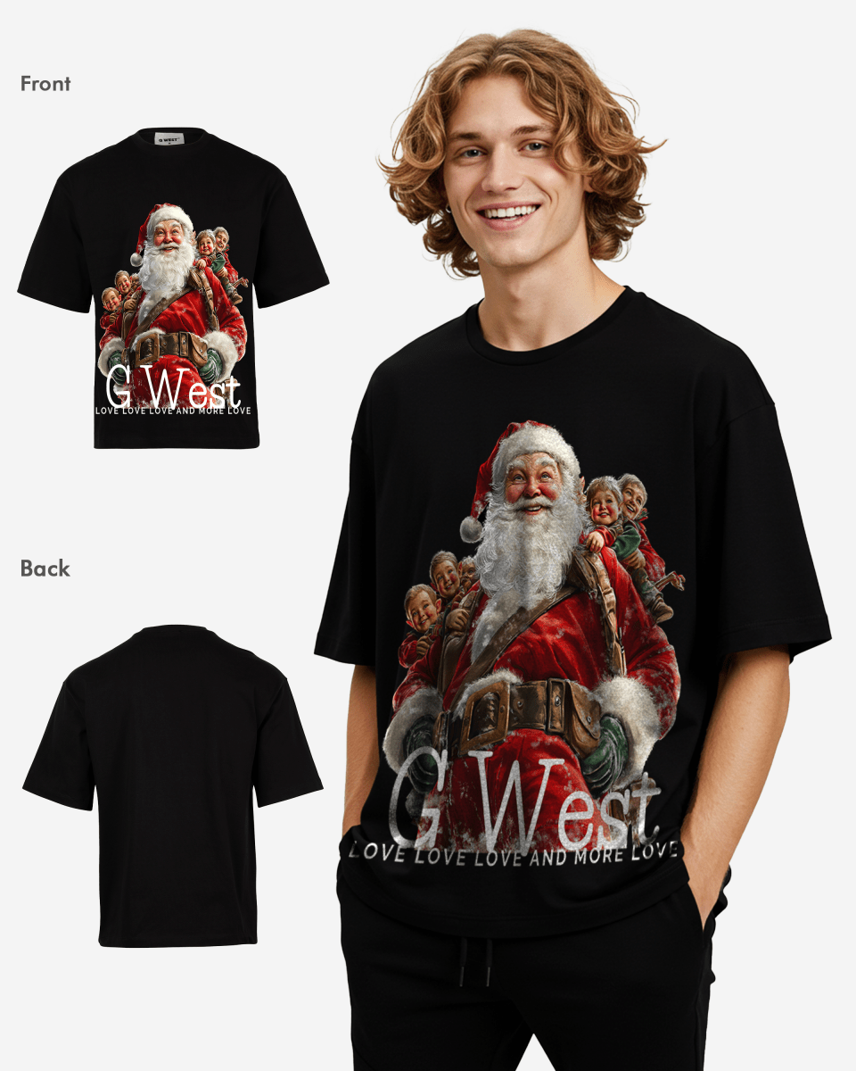 G West Santa's Joyride Oversized  T-Shirt Mens G West