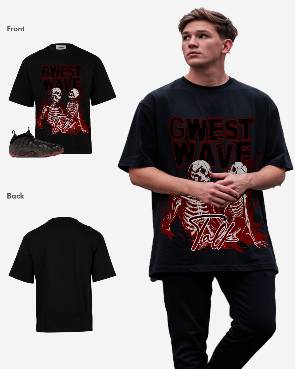G West Skeletons & Secrets in the Flames Oversized T-Shirt Mens G West