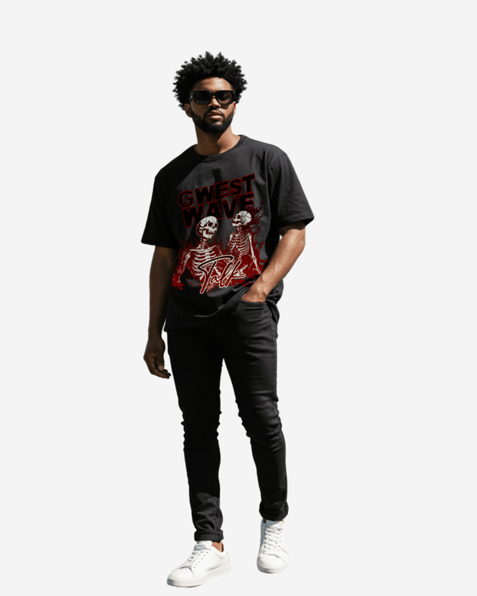 G West Skeletons & Secrets in the Flames Oversized T-Shirt Mens G West