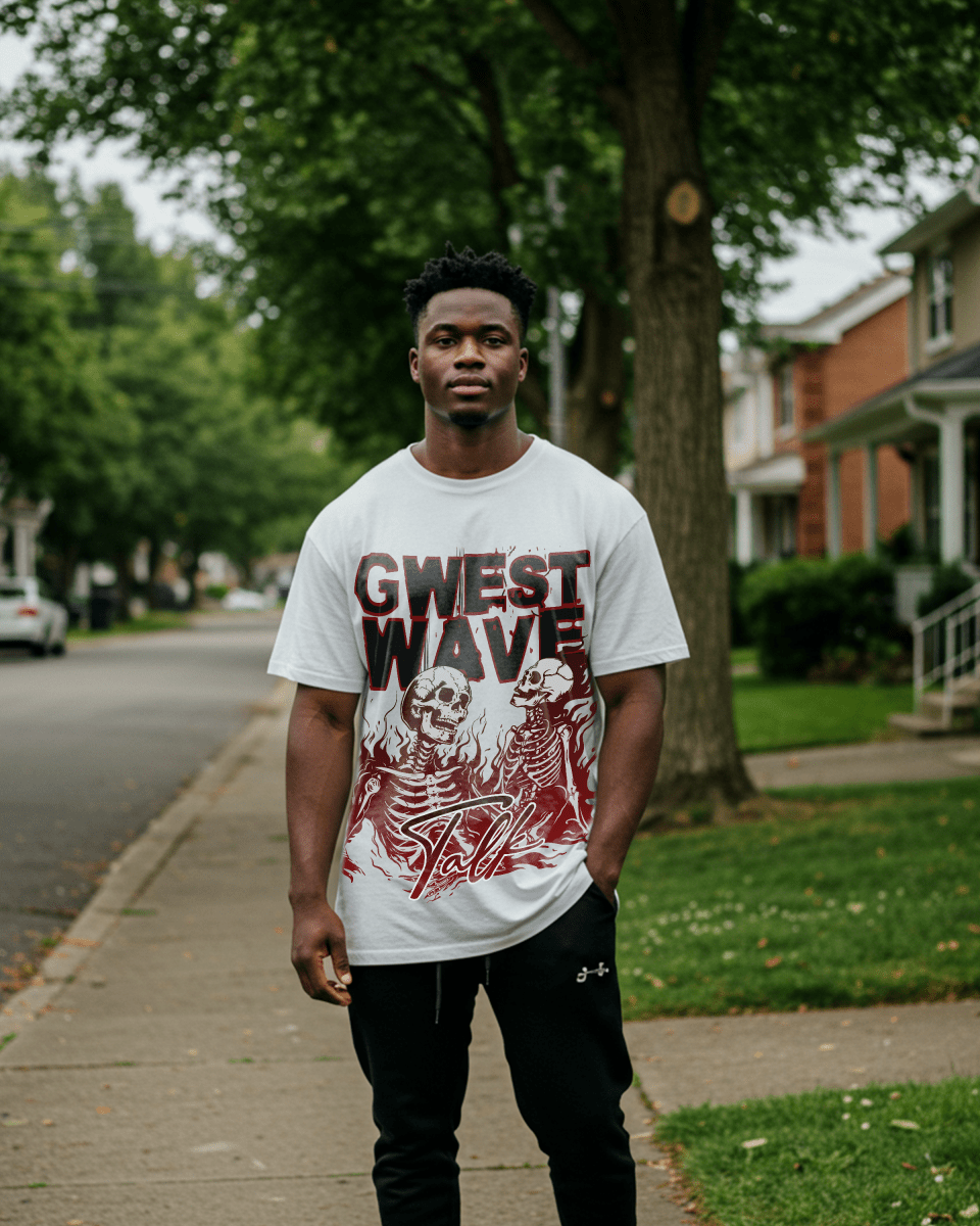 G West Skeletons & Secrets in the Flames Oversized T-Shirt Mens G West