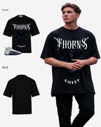 G West Skull and Thorns Oversized T-Shirt Mens G West