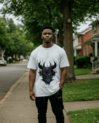 G West Skull and Thorns Oversized T-Shirt Mens G West