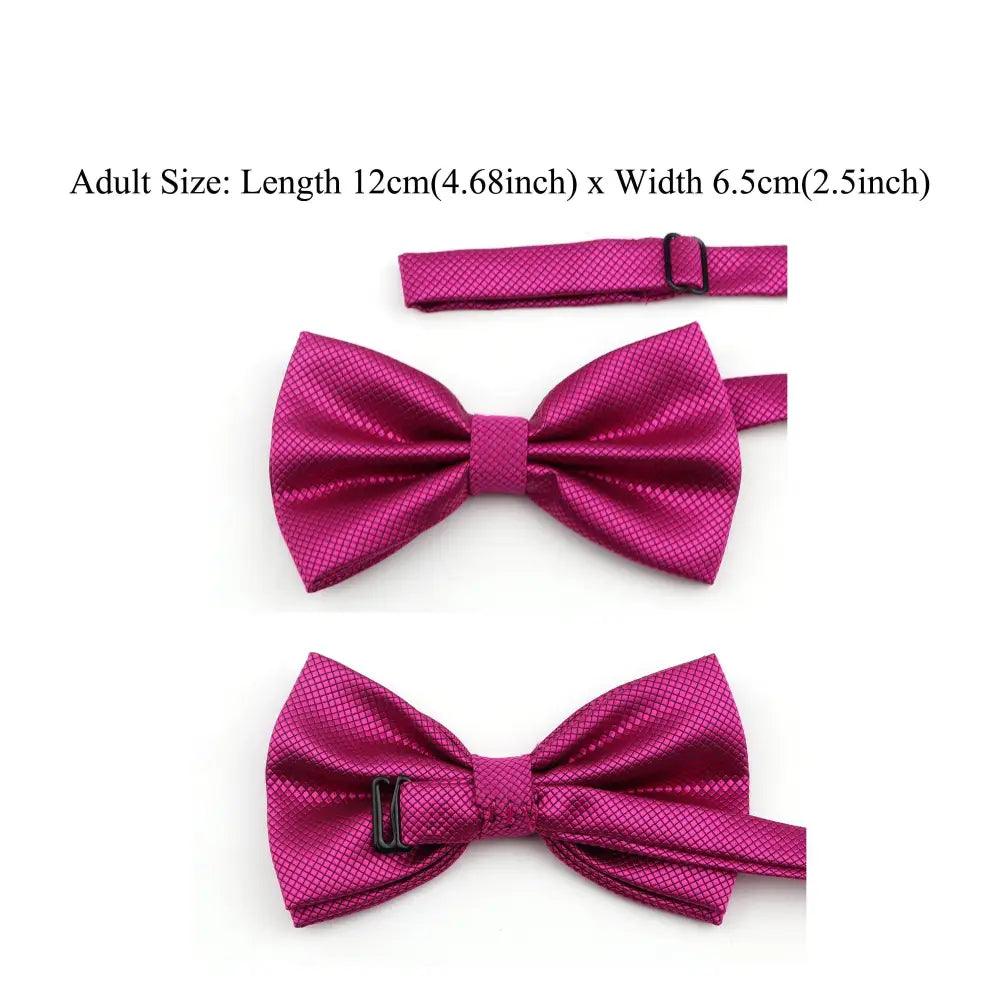 Stylish Solid Color Polyester Tie Bowtie Handkerchief Cufflinks Set For Men Butterfly Wedding Party Necktie Men's Fashion Bowtie Stevvex