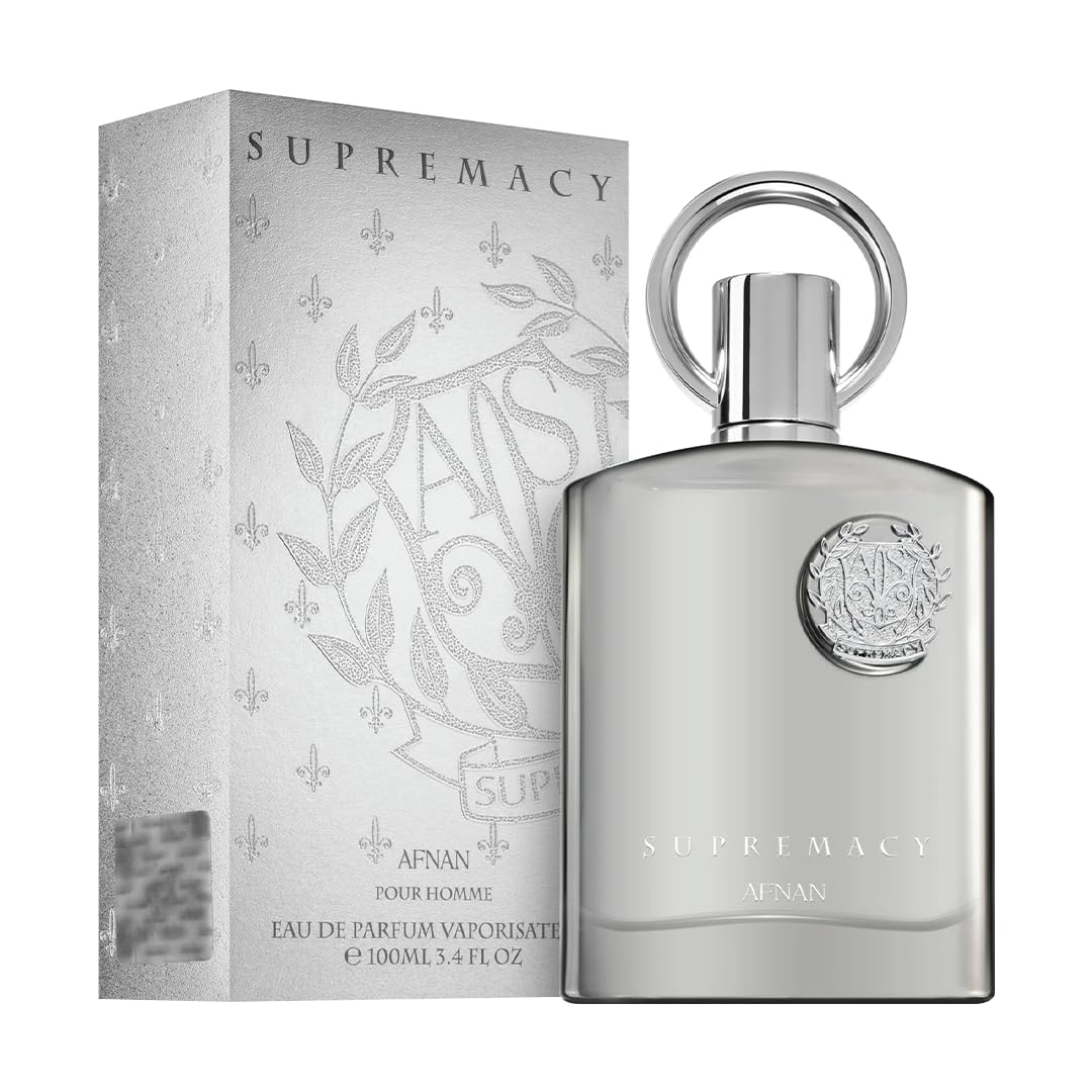 Afnan Supremacy Silver Eau de Parfum for Men, 3.4 Fl. Oz 100 ml Rafaelos