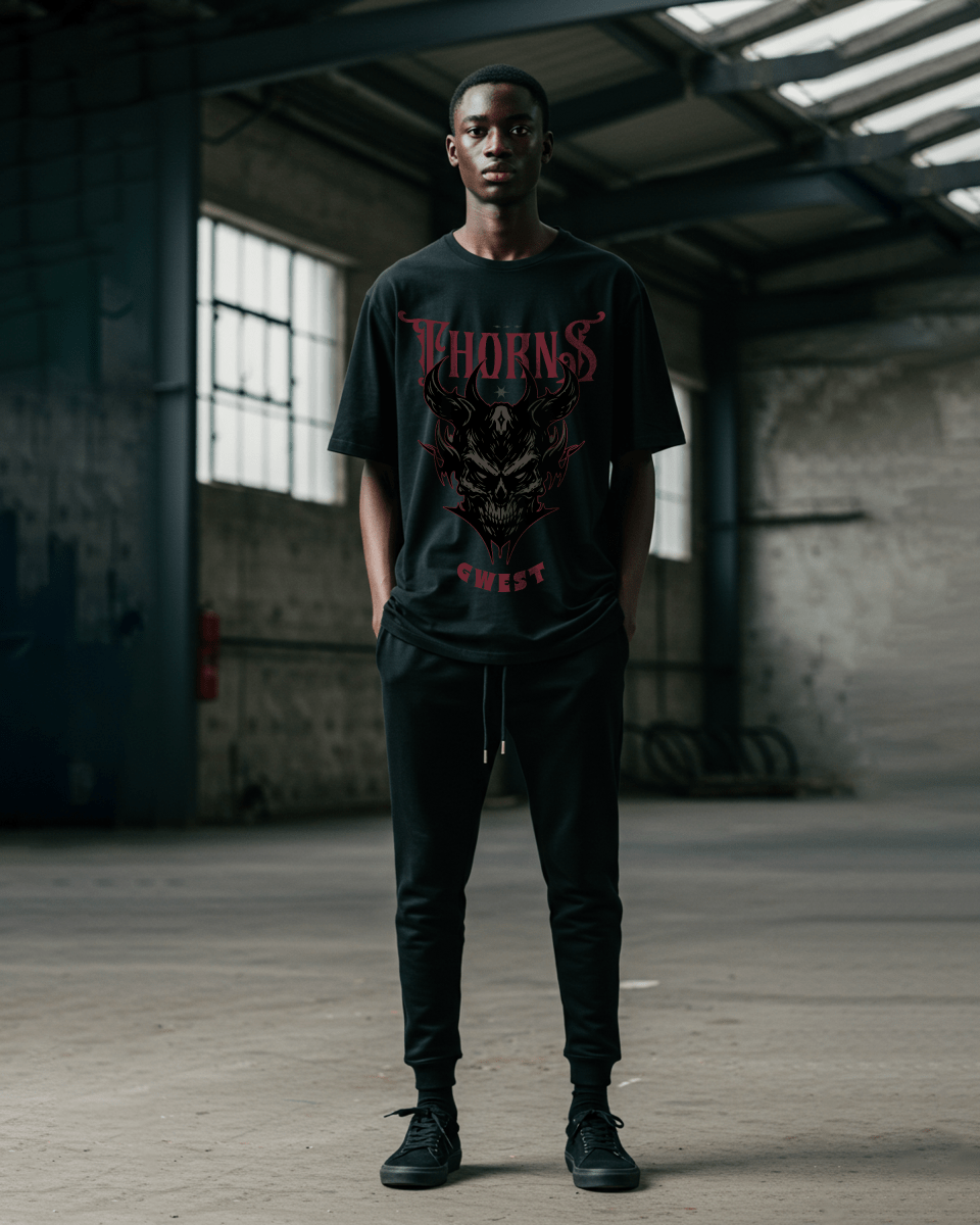 G West Thorns Gothic Men's Oversized T-Shirt G West