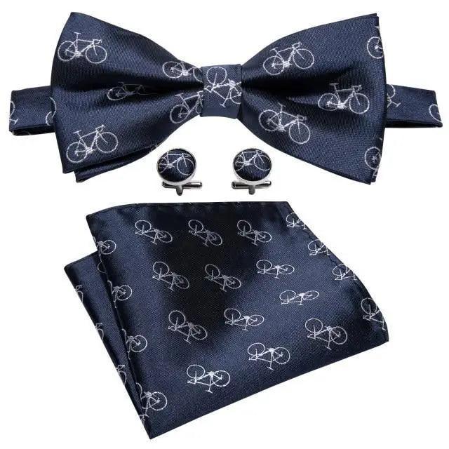 Trendy Patterned Silk Jacquard Plaid Bowtie With  Pocket Square And Cufflinks Set For Men Unique  Butterfly Party Wedding Casual Business Bowtie For Men Stevvex