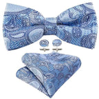 Trendy Patterned Silk Jacquard Plaid Bowtie With  Pocket Square And Cufflinks Set For Men Unique  Butterfly Party Wedding Casual Business Bowtie For Men Stevvex