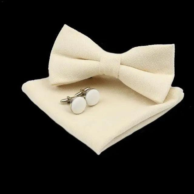 Trendy Tiny Dots Print Bowtie With Pocket Square And Cufflinks Set For Men Retro  Butterfly Party Wedding Bowties Without Box Stylish Ties Gift Stevvex