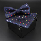 Trendy Tiny Dots Print Bowtie With Pocket Square And Cufflinks Set For Men Retro  Butterfly Party Wedding Bowties Without Box Stylish Ties Gift Stevvex