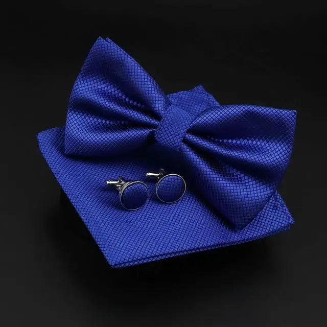Trendy Tiny Dots Print Bowtie With Pocket Square And Cufflinks Set For Men Retro  Butterfly Party Wedding Bowties Without Box Stylish Ties Gift Stevvex