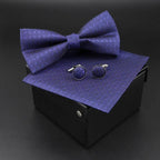 Trendy Tiny Dots Print Bowtie With Pocket Square And Cufflinks Set For Men Retro  Butterfly Party Wedding Bowties Without Box Stylish Ties Gift Stevvex