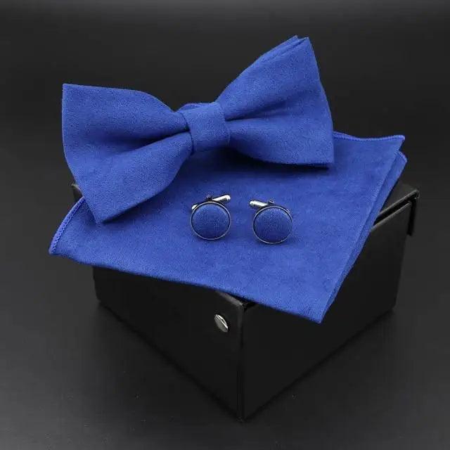 Trendy Tiny Dots Print Bowtie With Pocket Square And Cufflinks Set For Men Retro  Butterfly Party Wedding Bowties Without Box Stylish Ties Gift Stevvex
