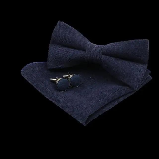 Trendy Tiny Dots Print Bowtie With Pocket Square And Cufflinks Set For Men Retro  Butterfly Party Wedding Bowties Without Box Stylish Ties Gift Stevvex