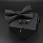 Trendy Tiny Dots Print Bowtie With Pocket Square And Cufflinks Set For Men Retro  Butterfly Party Wedding Bowties Without Box Stylish Ties Gift Stevvex