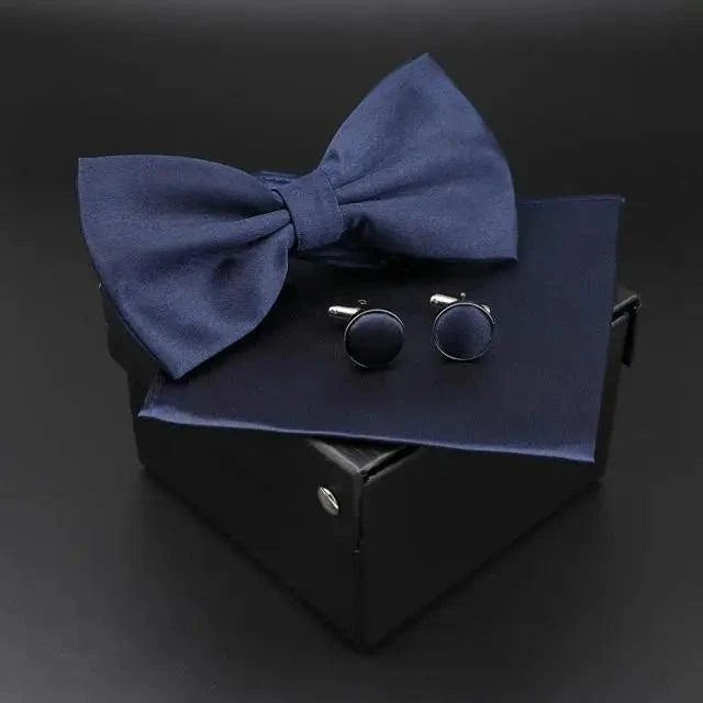 Trendy Tiny Dots Print Bowtie With Pocket Square And Cufflinks Set For Men Retro  Butterfly Party Wedding Bowties Without Box Stylish Ties Gift Stevvex