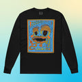 Acepta la imperfección: garabato de monstruo verde azul naranja negro: camiseta de manga larga