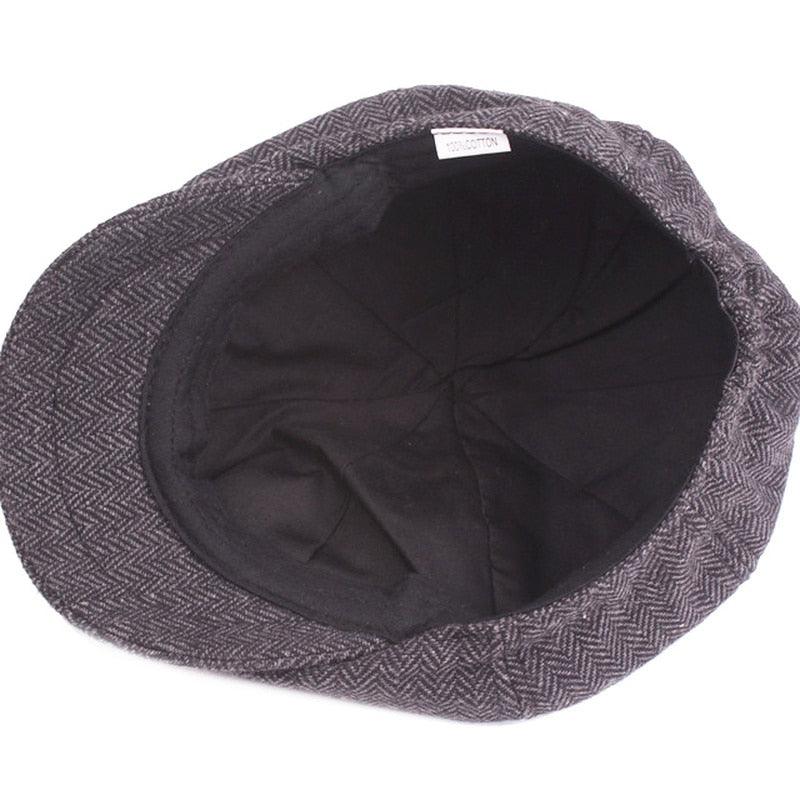 Vintage Men Beret Hats Classic Simple Winter Warm Caps Cotton Comfortable Autumn Beret Flat Hat Quality Durable Retro Men's Hat Unique Berets For Men Retro Cap Stevvex