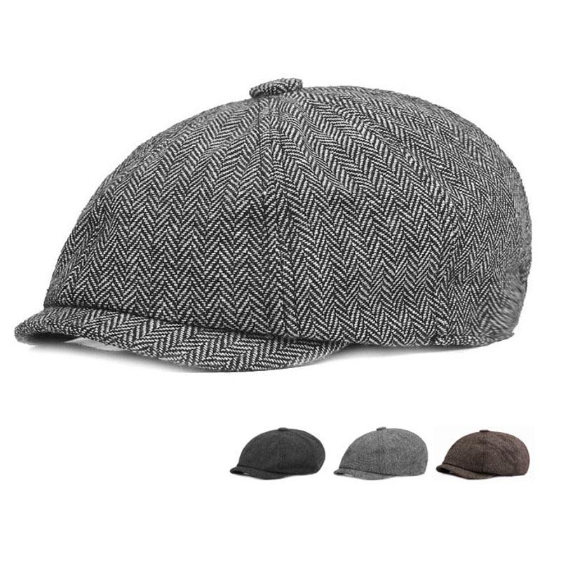 Vintage Men Beret Hats Classic Simple Winter Warm Caps Cotton Comfortable Autumn Beret Flat Hat Quality Durable Retro Men's Hat Unique Berets For Men Retro Cap Stevvex