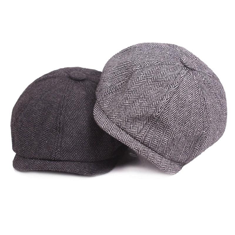 Vintage Men Beret Hats Classic Simple Winter Warm Caps Cotton Comfortable Autumn Beret Flat Hat Quality Durable Retro Men's Hat Unique Berets For Men Retro Cap Stevvex
