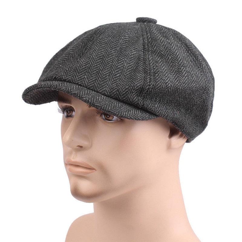 Vintage Men Beret Hats Classic Simple Winter Warm Caps Cotton Comfortable Autumn Beret Flat Hat Quality Durable Retro Men's Hat Unique Berets For Men Retro Cap Stevvex