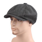 Vintage Men Beret Hats Classic Simple Winter Warm Caps Cotton Comfortable Autumn Beret Flat Hat Quality Durable Retro Men's Hat Unique Berets For Men Retro Cap Stevvex