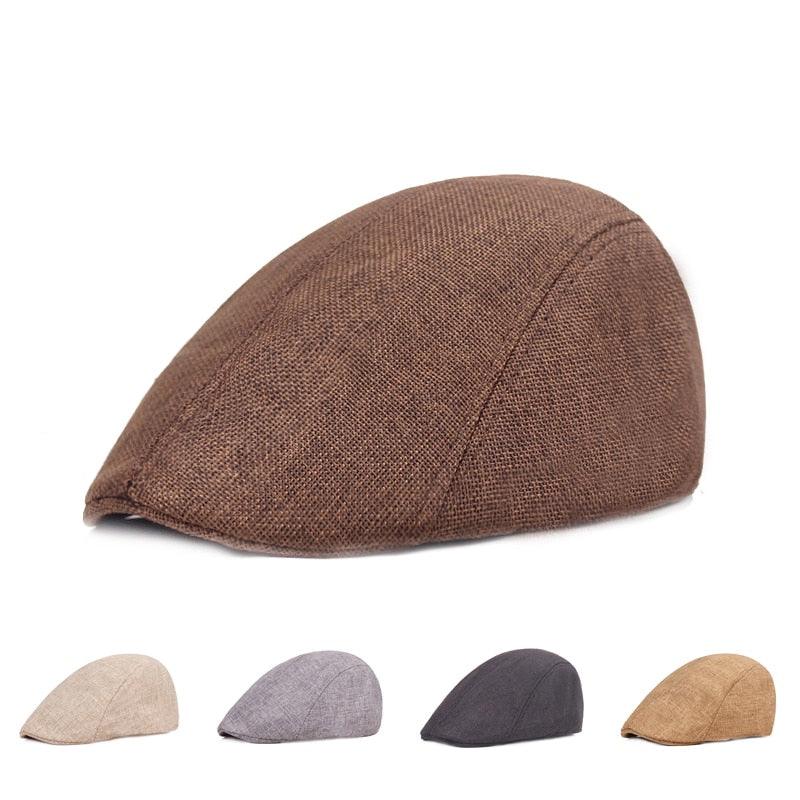Vintage Men Beret Hats Classic Simple Winter Warm Caps Cotton Comfortable Autumn Beret Flat Hat Quality Durable Retro Men's Hat Unique Berets For Men Retro Cap Stevvex