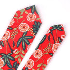 Wedding Men Floral Tie Skinny Cotton Casual Neck Tie Elegant Neckties Flower Print Fashionable Design Stevvex