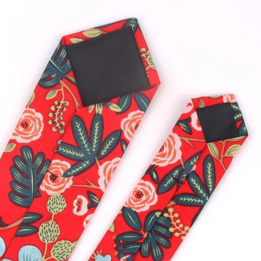 Wedding Men Floral Tie Skinny Cotton Casual Neck Tie Elegant Neckties Flower Print Fashionable Design Stevvex