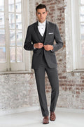 Traje de boda Sterling gris acero corte ajustado