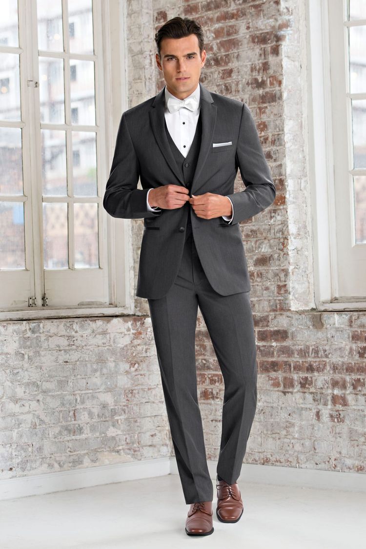 Traje de boda Sterling gris acero corte ajustado