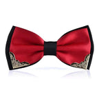 White Men Elegant Polyester Butterfly Bowtie Metal Corners Wedding Bowtie Party Bow Ties Stevvex